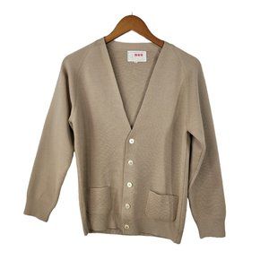 Vintage Cardigan Sweater size Small Medium fuzzy Acrylic Ribbed Knit Kurt Cobain